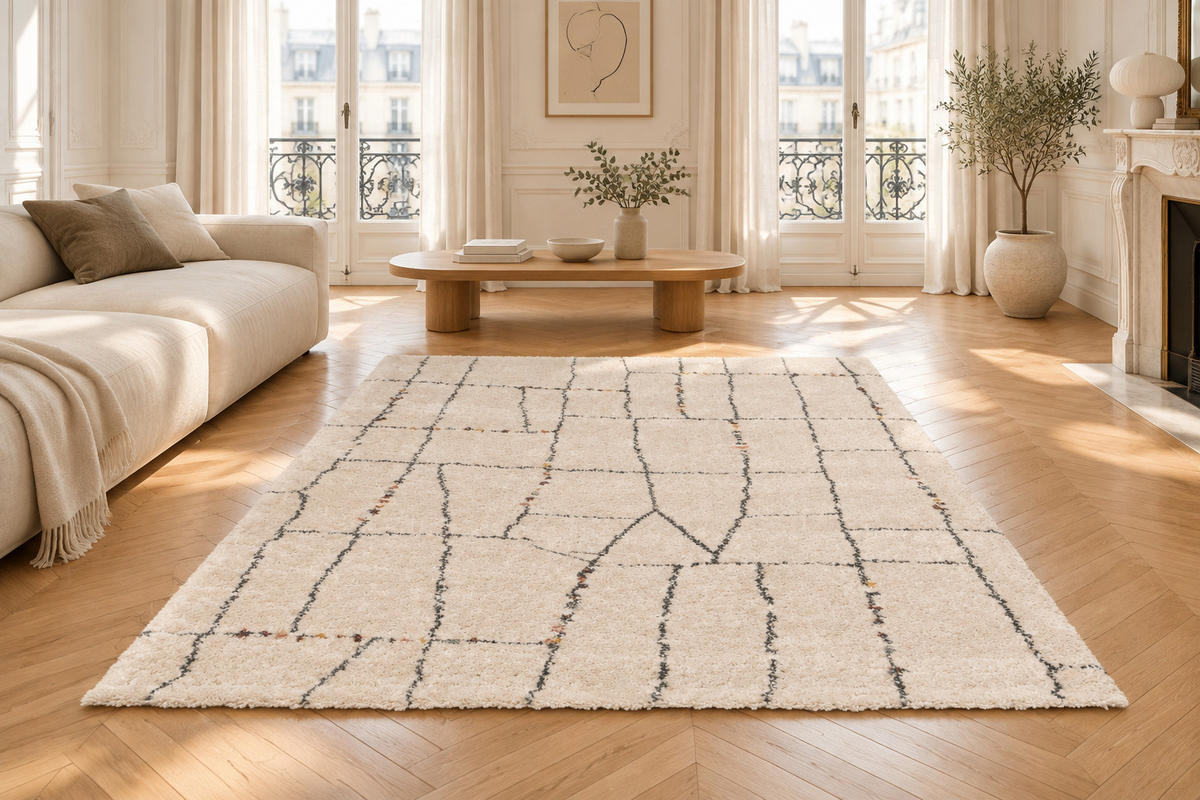 TEPPICH Shaggy dick weich pflegeleicht beige - Beige, Textil (200/290cm) - AFK Living