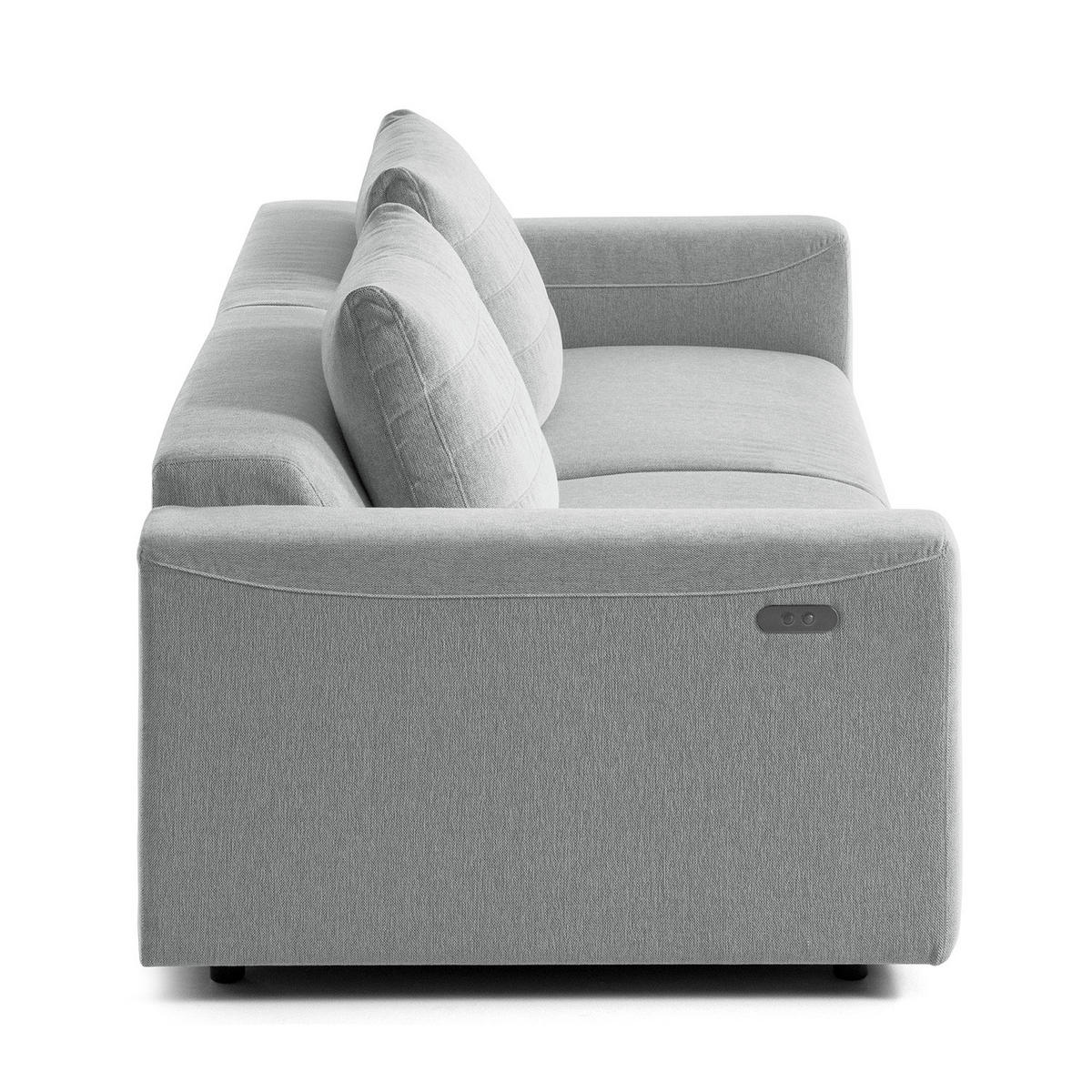 3-SITZER SOFA - Webstoff - Hellgrau, Textil (233/83/100cm) - home24