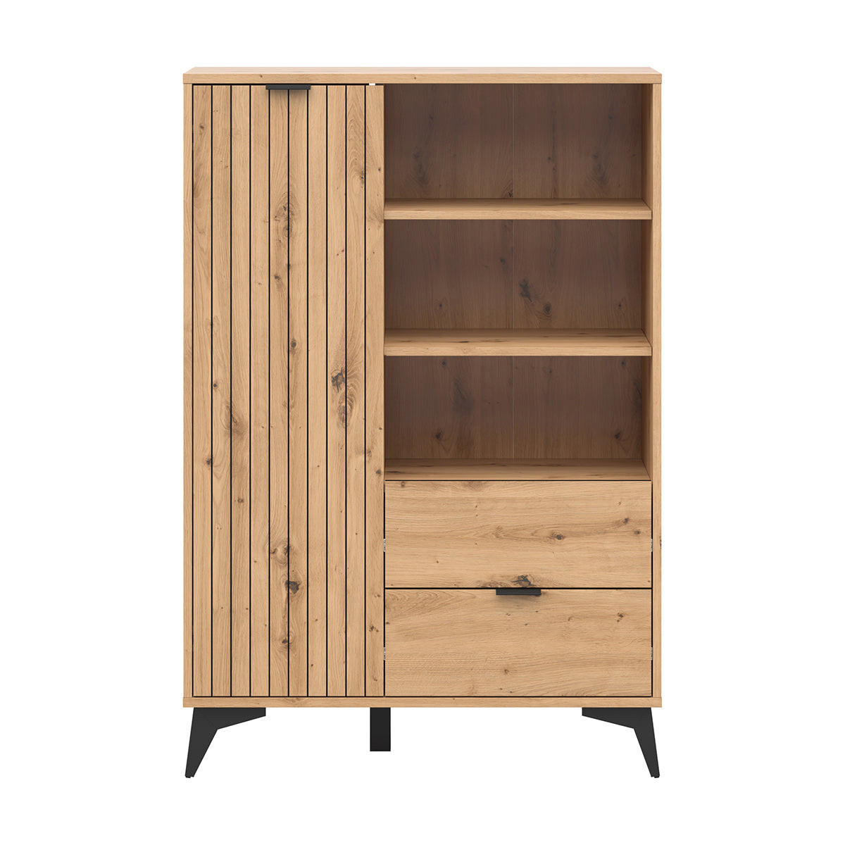 KNJIŽNI REGAL Mao Les hrastovega videza - rjava, leseni material (90/133/41cm) - Petits-meubles