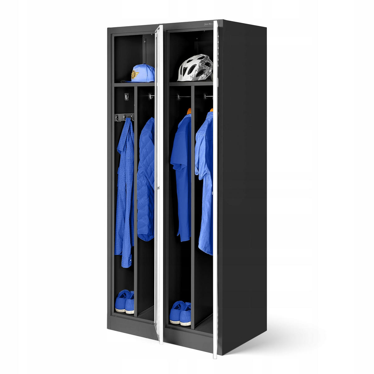 UMKLEIDESCHRANK KACPER - Anthrazit/Weiß, Metall (80/180/50cm) - Jan Nowak