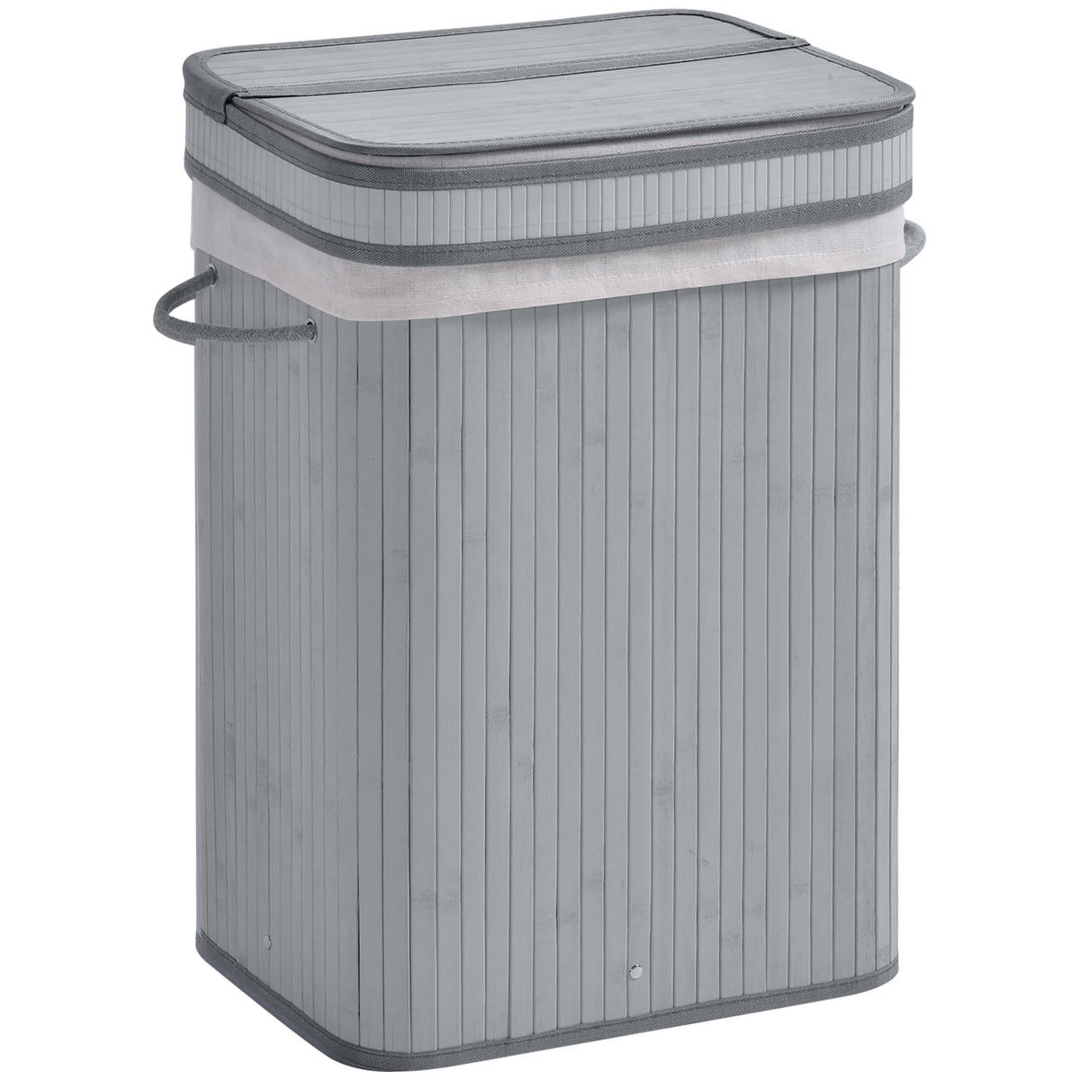 WÄSCHEKORB mit Deckel 70 L, Grau - Grau, Textil (40/60/30cm) - HOMCOM