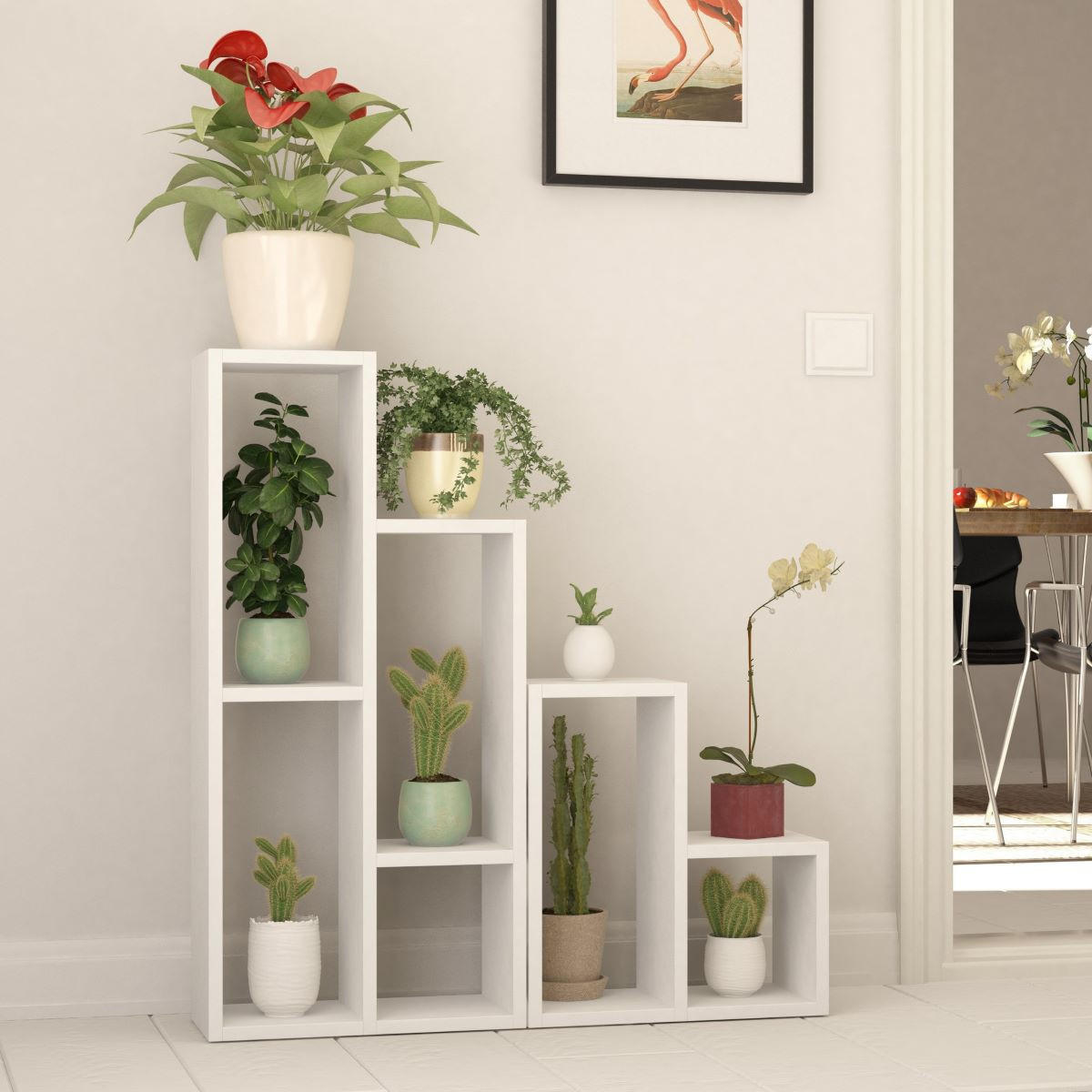 REGAL 10 Fächer H89 cm - Sule - Weiß, Holzwerkstoff (20/89/42cm) - Calicosy