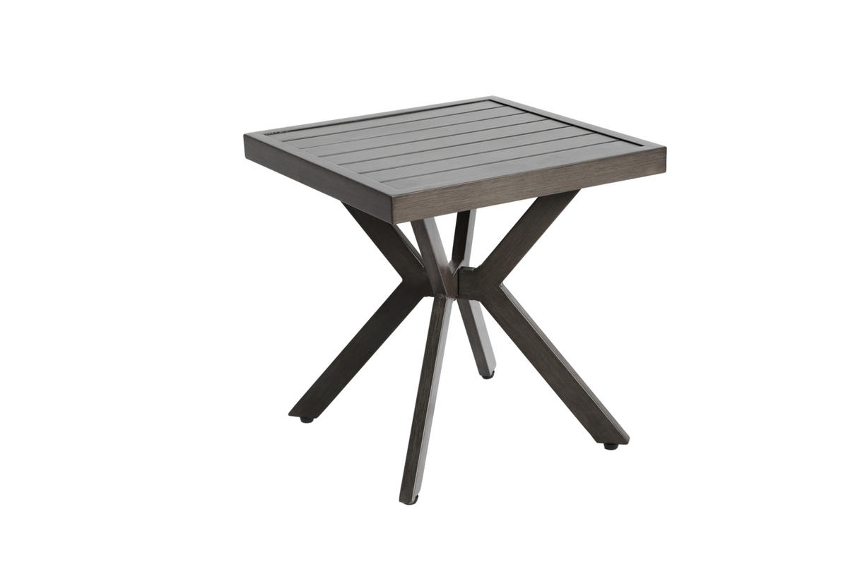BEISTELLTISCH aus Aluminium 45x45x47 cm Dunkelgrau wetterfest, rostbeständig und pflegeleicht - Dunkelgrau, Metall (45/45/47cm) - Modfu
