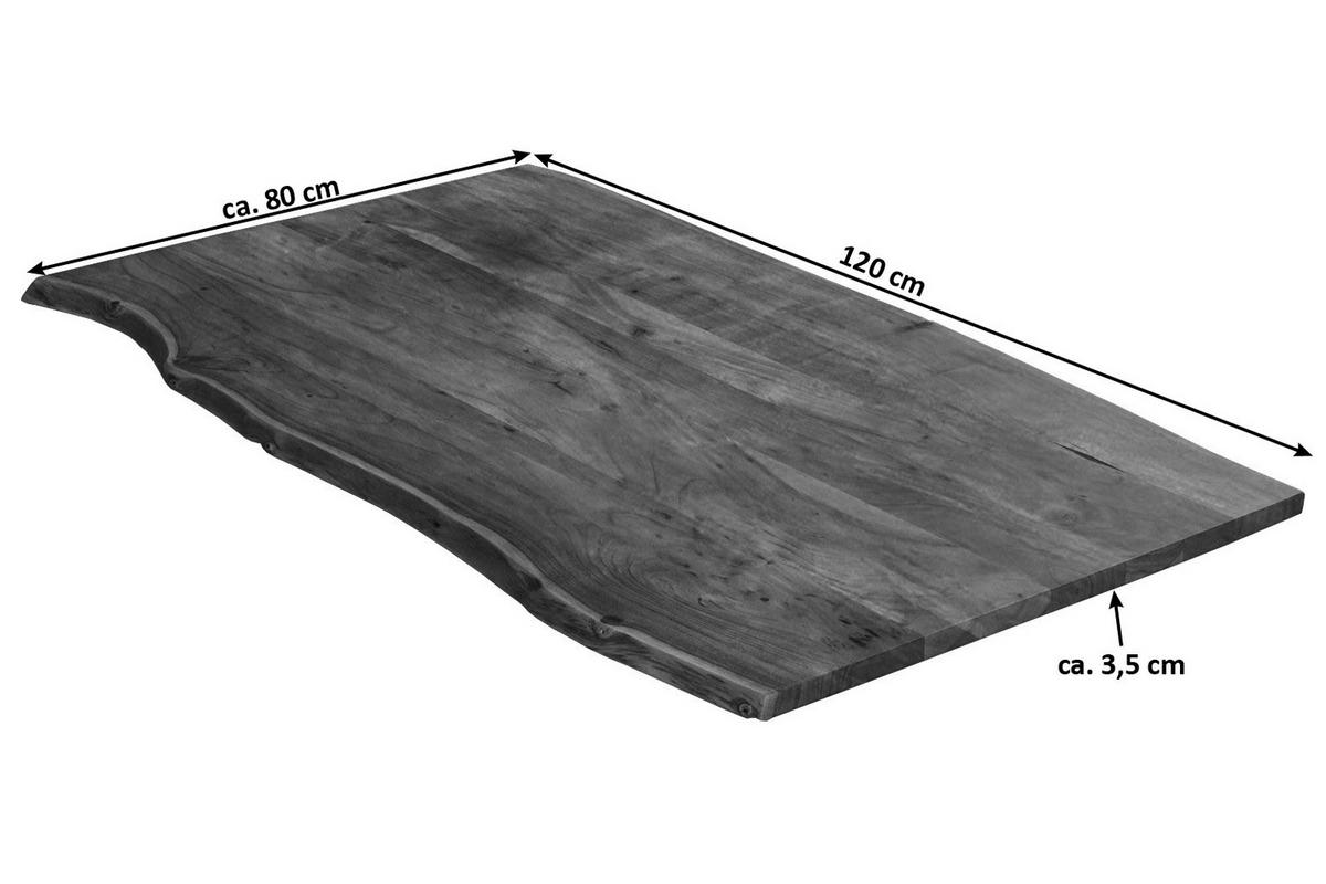 TISCHPLATTE MILO - Braun/Naturfarben, Akazienholz/Holz (80/120/4cm) - SAM