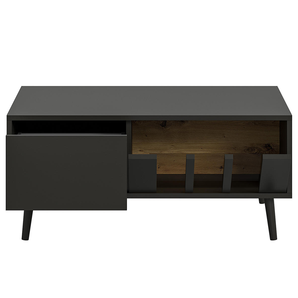 COUCHTISCH - Schwarz / Eiche Artisan Dekor - Eichefarben/Schwarz, Holzwerkstoff (55/90/45cm) - home24