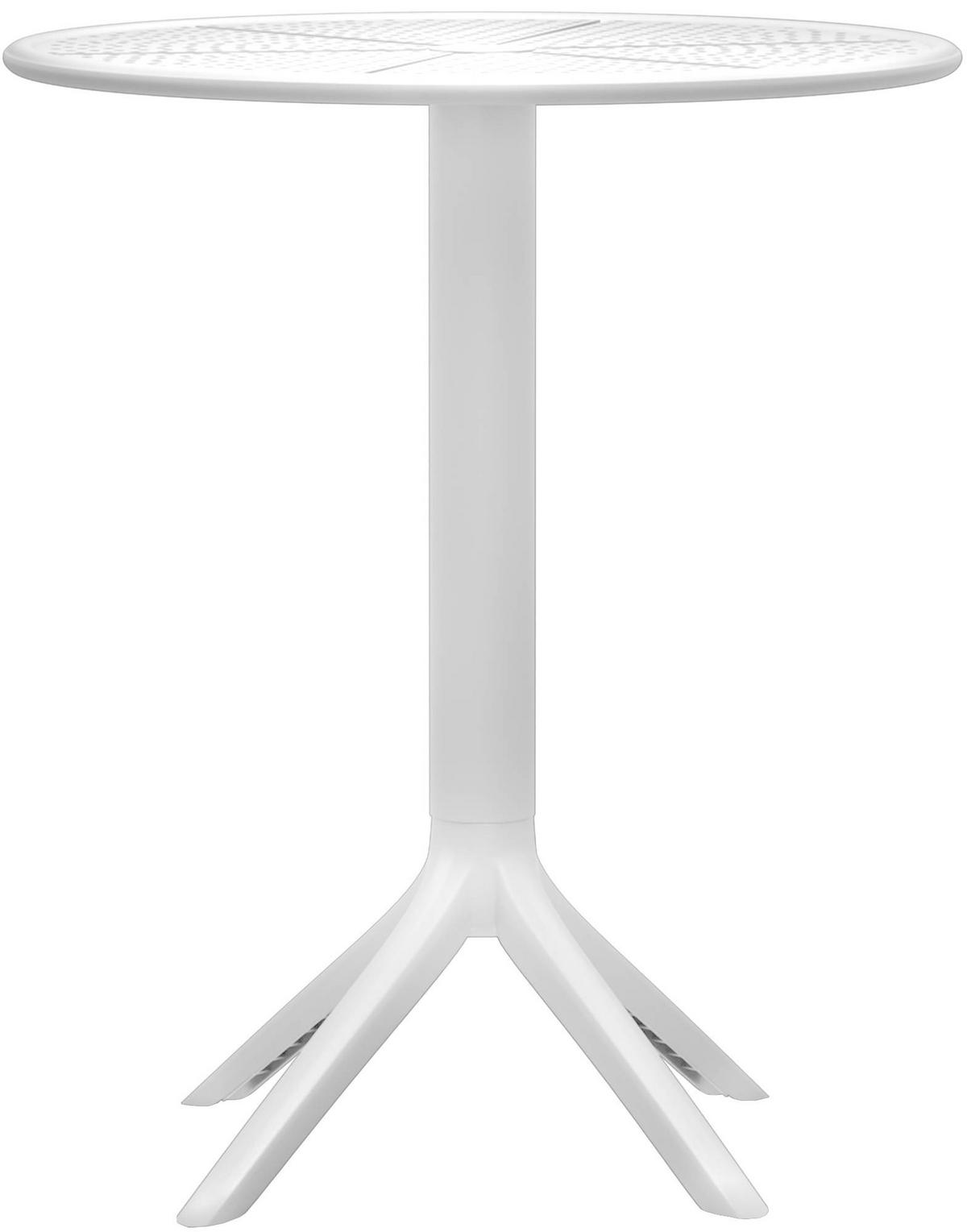 GARTENMÖBEL-SET Sara 2 Stühle 168x60x80cm Kunststoff Weiß Balkonset - Weiß, Kunststoff - DELUKE
