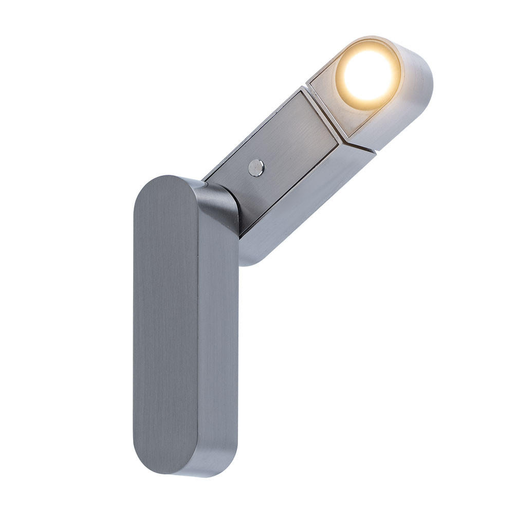 LED WANDLEUCHTE GUFA Silber Matt - Silberfarben, Kunststoff (7.5/23.5/14cm) - Globo Lighting