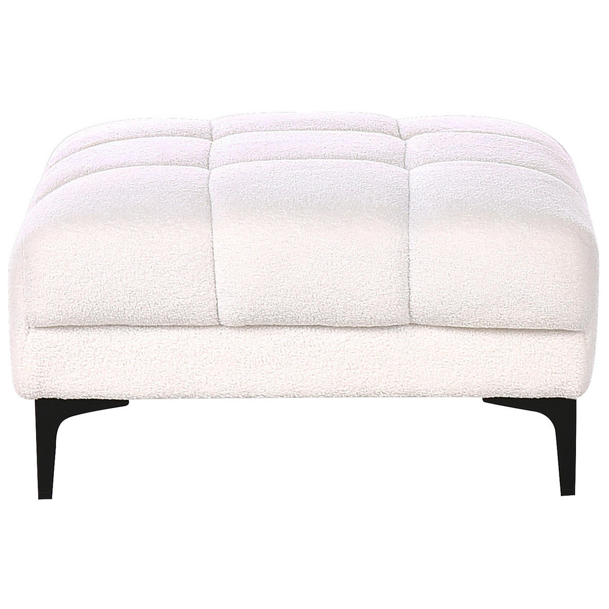 OTTOMANE Bouclé Weiß Alnes - Weiß, Textil (88/41/80cm) - Beliani