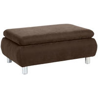 HOCKER Kaye Bezug Veloursstoff Metallfuß verchromt / braun - Braun, Kunststoff (90/43/60cm) - 58aufmkessel