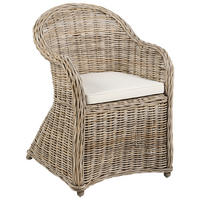 GARTEN SESSEL Beige Susua II - Beige/Naturfarben, Naturmaterialen (56/87/68cm) - Beliani