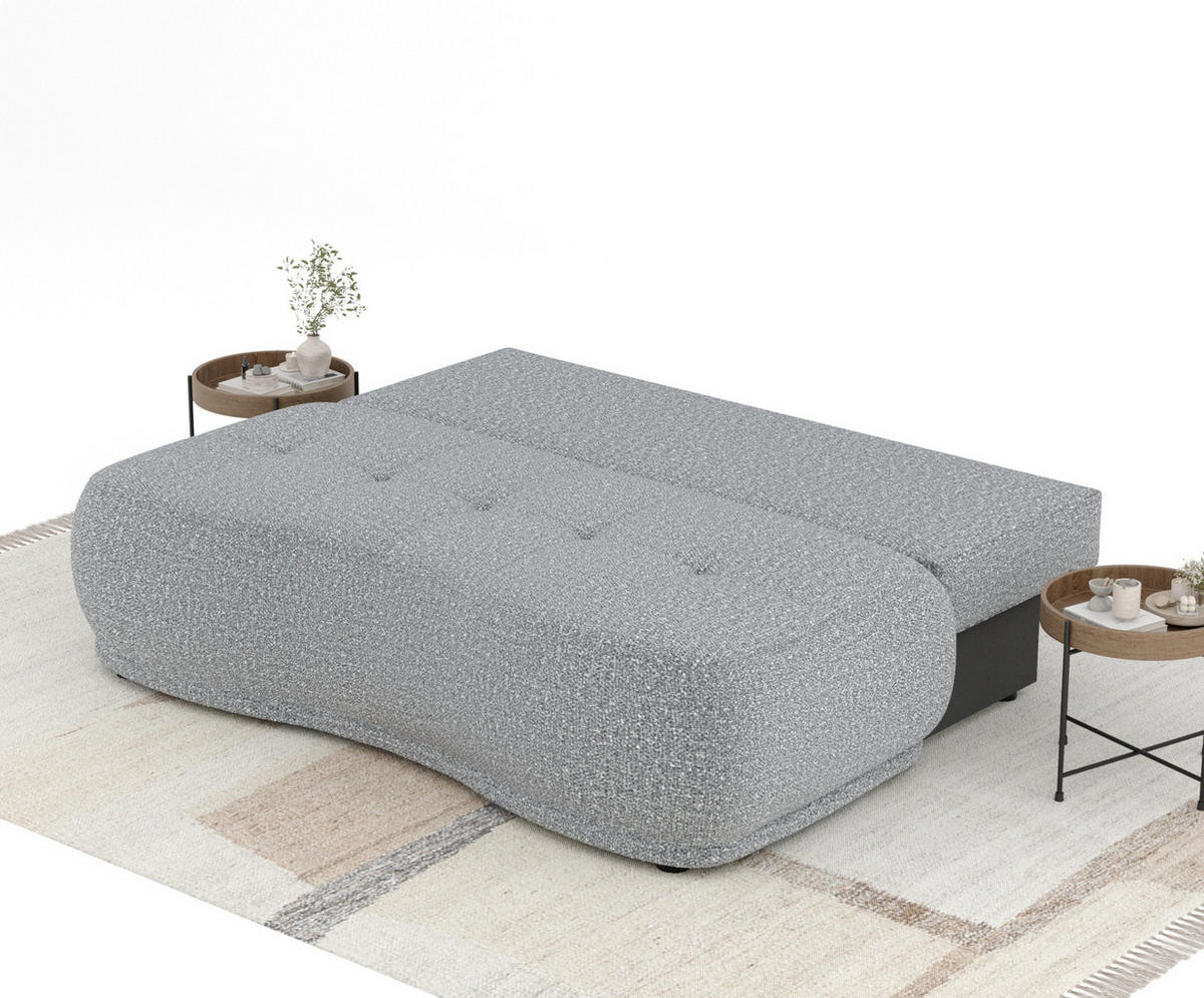 SCHLAFSOFA Cirrus Grau Plüschstoff - Schwarz/Grau, Holz/Holzwerkstoff (206/95/105cm) - Maison de Reve