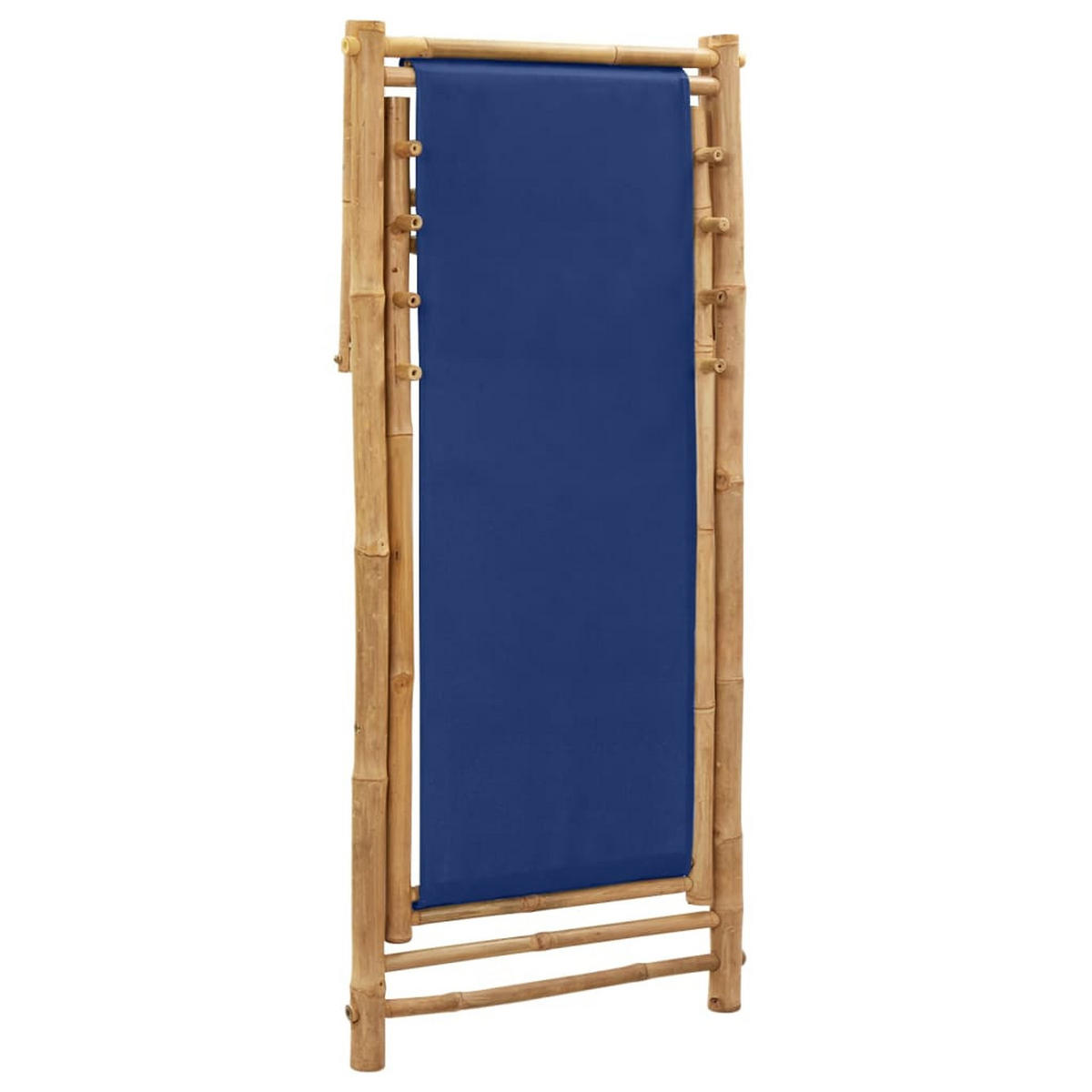 LIEGESTUHL Bambus Und Canvas Marineblau - Blau, Textil (60/93/123cm) - vidaXL