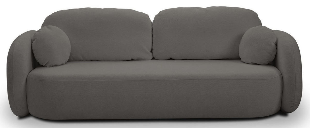 SCHLAFSOFA LIO, Sofa mit Schlaffunktion und Bettkasten, Farbe: Grau, Velourstoff - Grau, Textil (238/86/101cm) - Sepro Meble