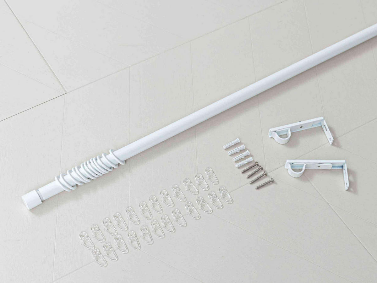 GARDINENSTANGE Ningbo Ø16/19 mm Weiß - Weiß, Metall (210cm) - Gardinenbox