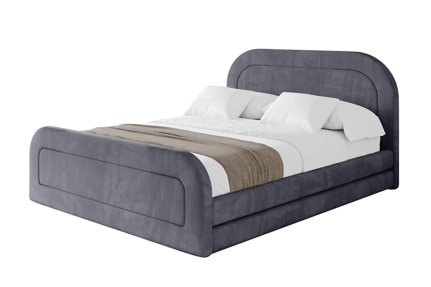 POLSTERBETT mit Bettkasten, Fußteil und Lattenrost, Boxbett mit Matratze H3/H4 - LERIS-Z 120x200 Dunkelgrau - Dunkelgrau, Holzwerkstoff/Textil (120/200cm) - ALTDECOR