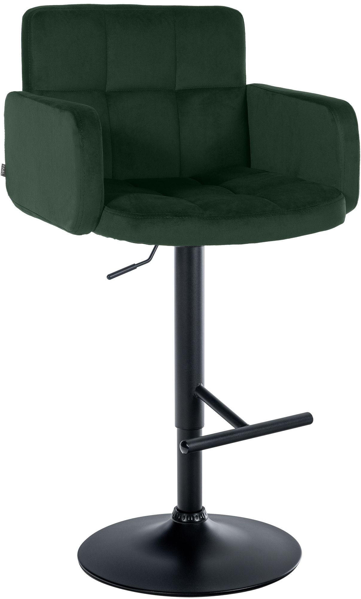 BARHOCKER Samt Dunkelgrün - Dunkelgrün/Schwarz, Textil/Metall (60/93/56cm) - CLP