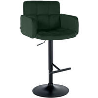 BARHOCKER Samt Dunkelgrün - Dunkelgrün/Schwarz, Textil/Metall (60/93/56cm) - CLP