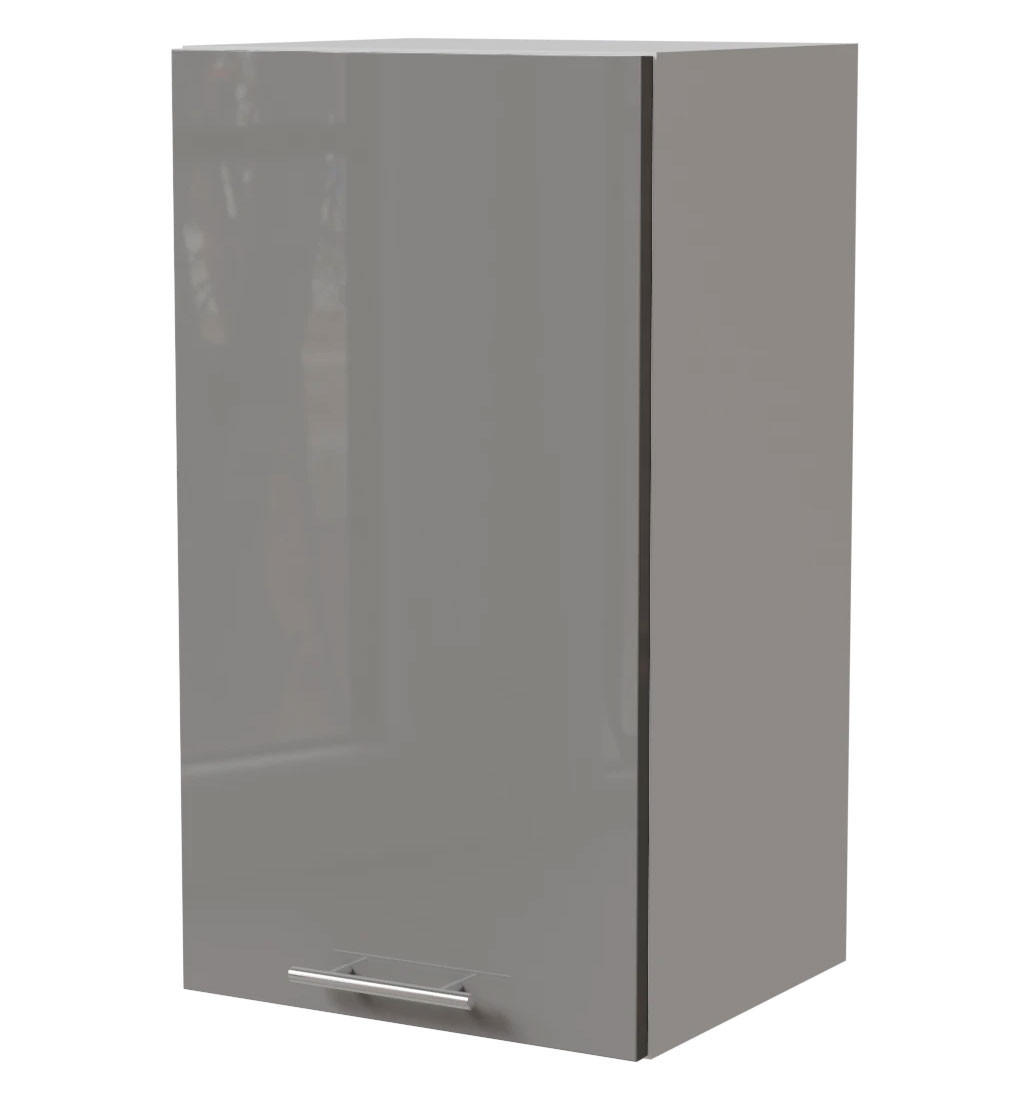 KÜCHENHÄNGESCHRANK Essen W2/40 Grau Hochglanz / Weiß Matt 40 / 32,5 / 72cm - Weiß/Grau, Holz/Holzwerkstoff (40/72/32.5cm) - Feldmann-Wohnen