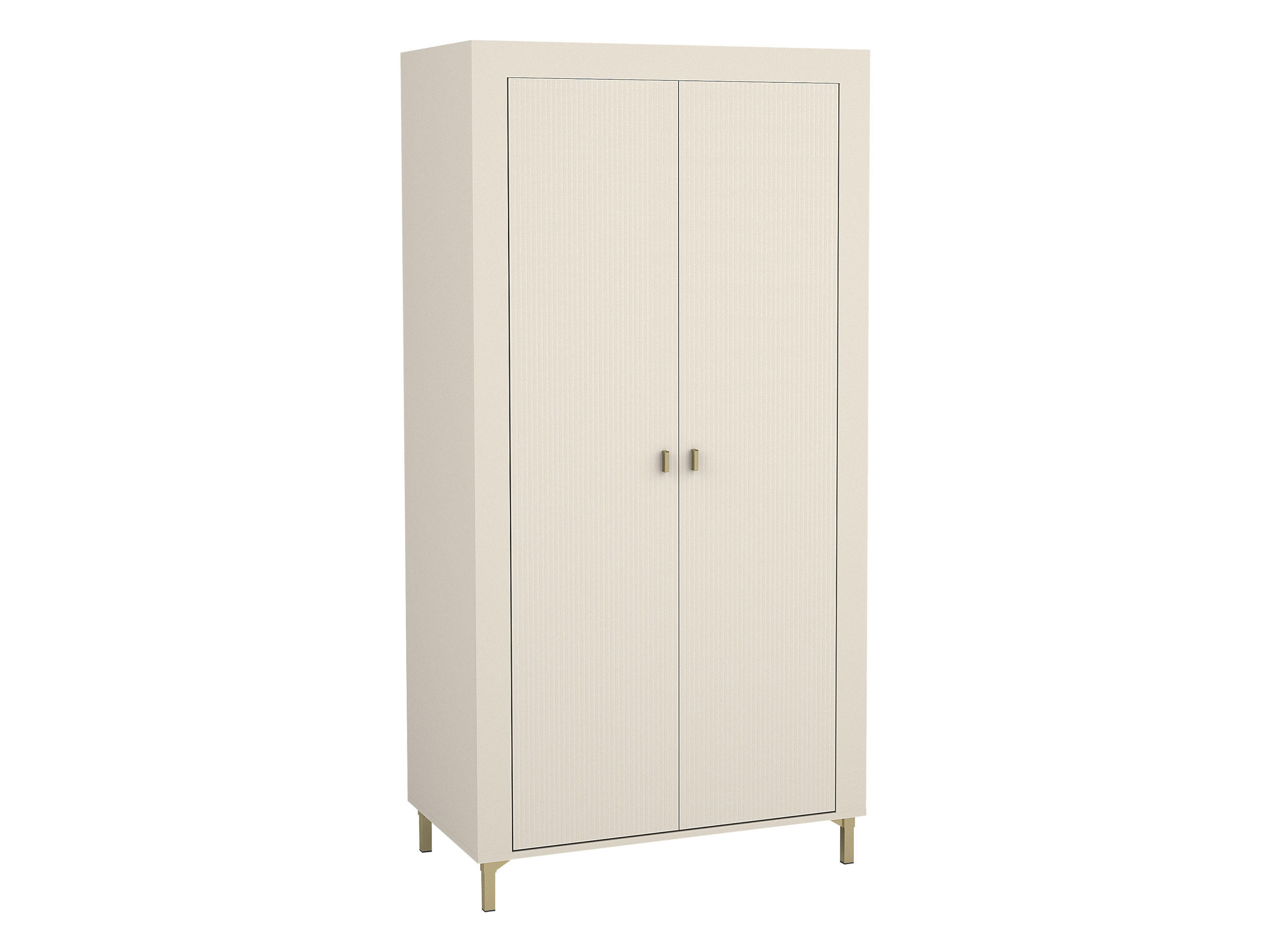 KLEIDERSCHRANK Mossa 2D MO01 - Kaschmir/Goldfarben, Holzwerkstoff/Kunststoff (97/194/56cm) - MIRJAN24