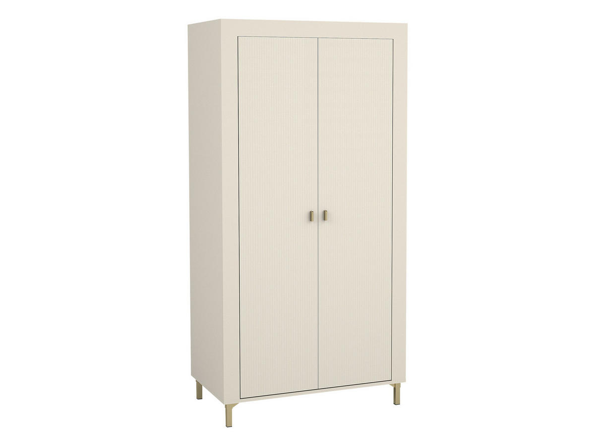 KLEIDERSCHRANK Mossa 2D MO01 - Kaschmir/Goldfarben, Holzwerkstoff/Kunststoff (97/194/56cm) - MIRJAN24