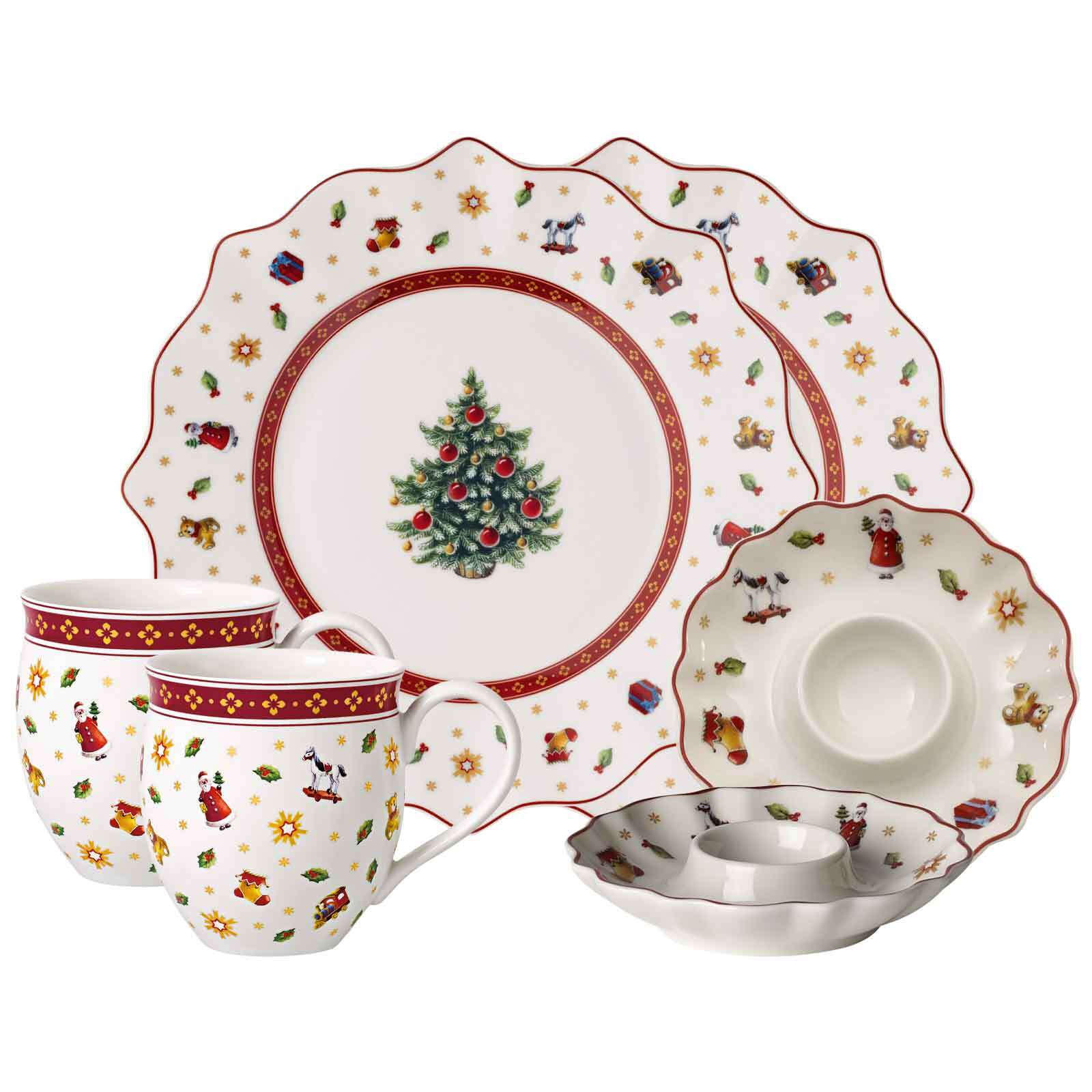 FRÜHSTÜCKS-SET Toy's Delight weiß-rot 6er Set - Rot/Weiß, Keramik (1/1/1cm) - Villeroy & Boch