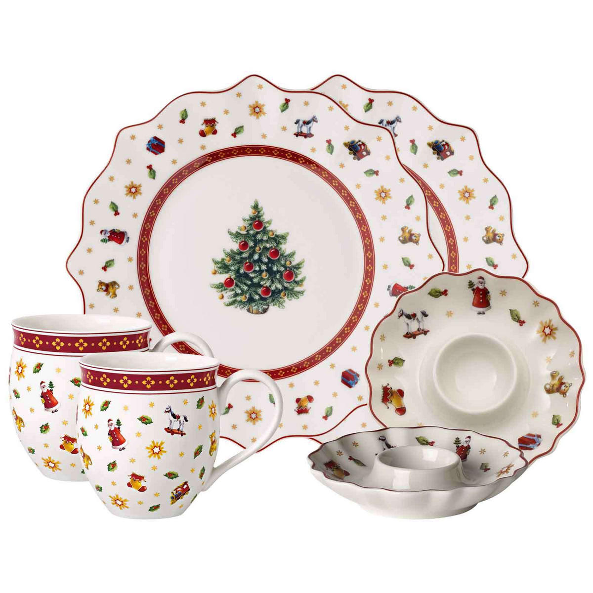 FRÜHSTÜCKS-SET Toy's Delight weiß-rot 6er Set - Rot/Weiß, Keramik (1/1/1cm) - Villeroy & Boch