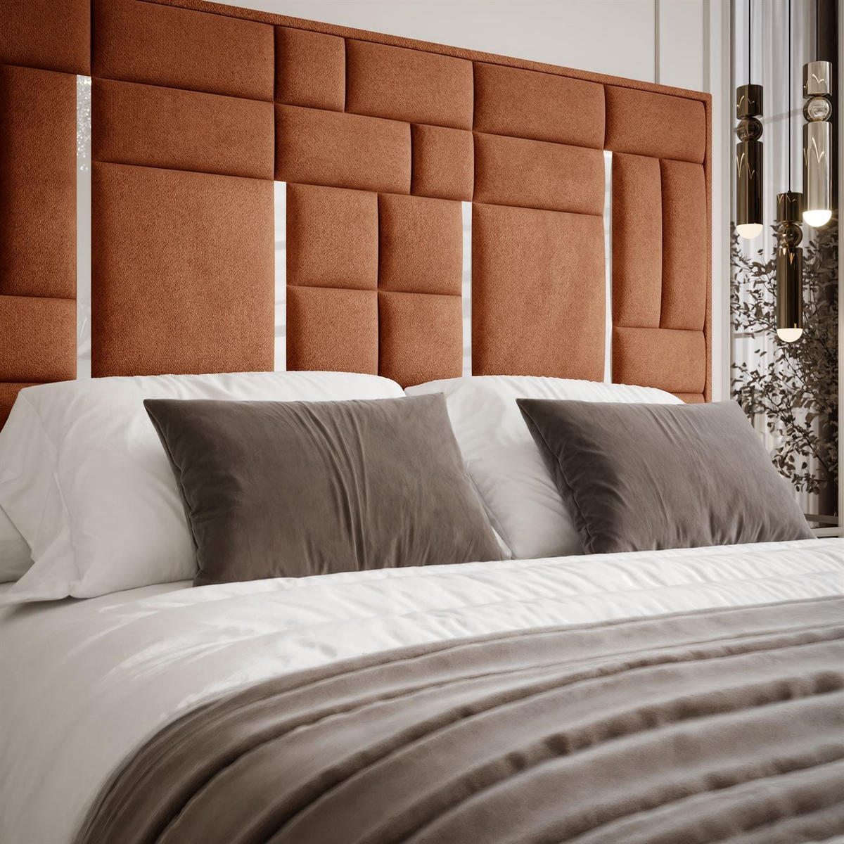 POLSTERBETT BRIGITTE SILVER mit Bettkasten 140x200 cm Element 09 - Orange, Textil (140/200cm) - Lookway