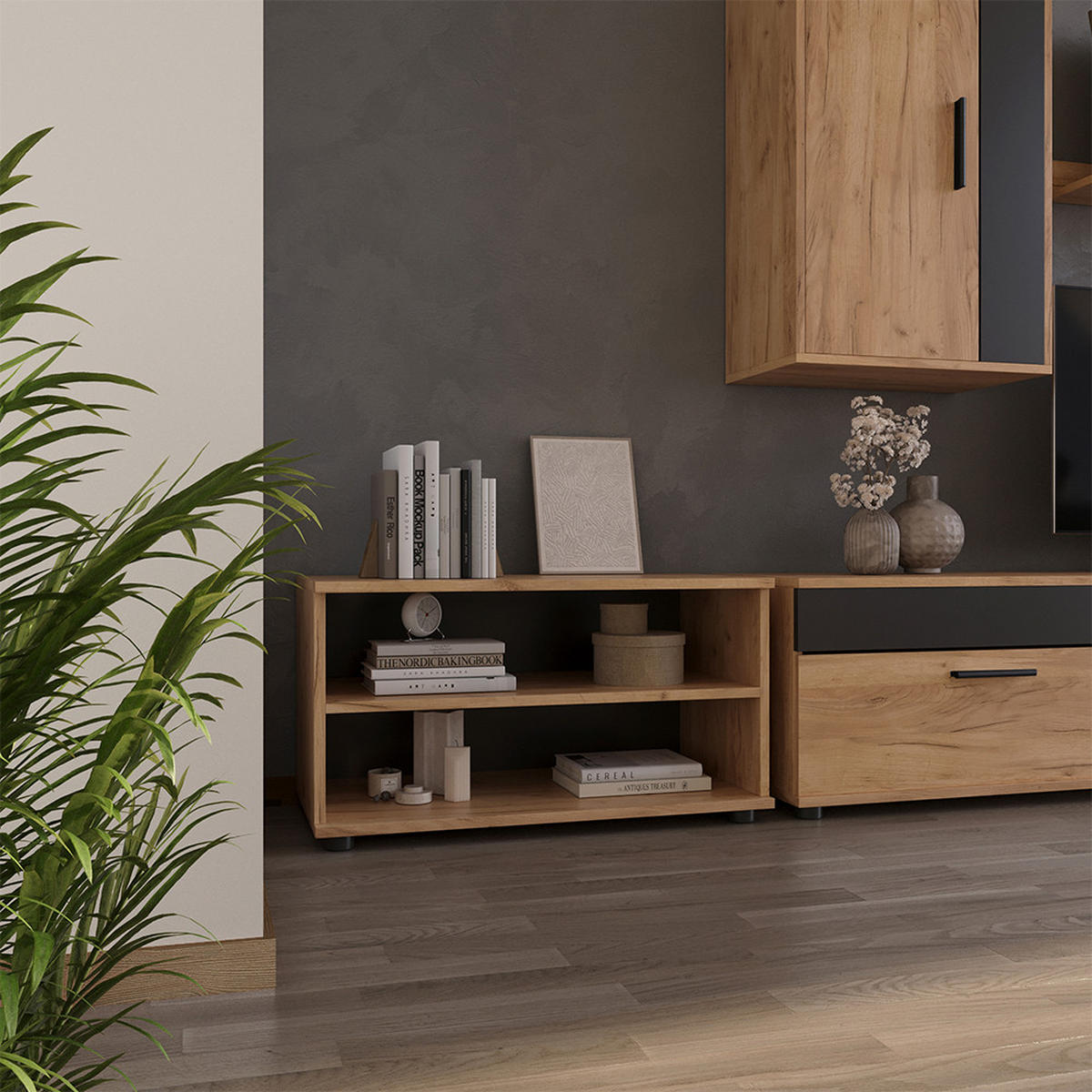 Honigeiche/Anthrazit, Holzwerkstoff (70.8/38.9/35.3cm) - Vicco