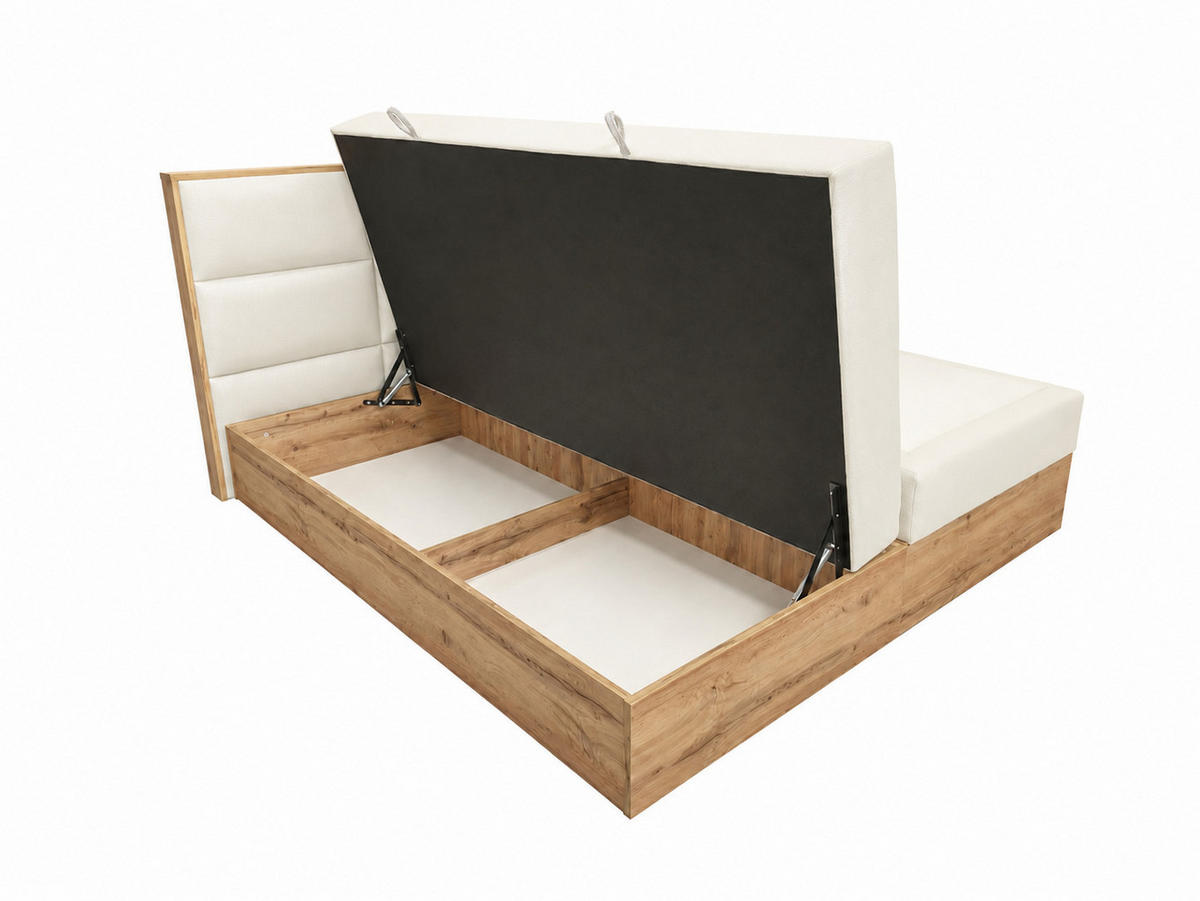 BOXSPRINGBETT Loly 140x200 cm H4 Taschenfederkern Weiß - Weiß, Textil (140/200cm) - KS Home Concept