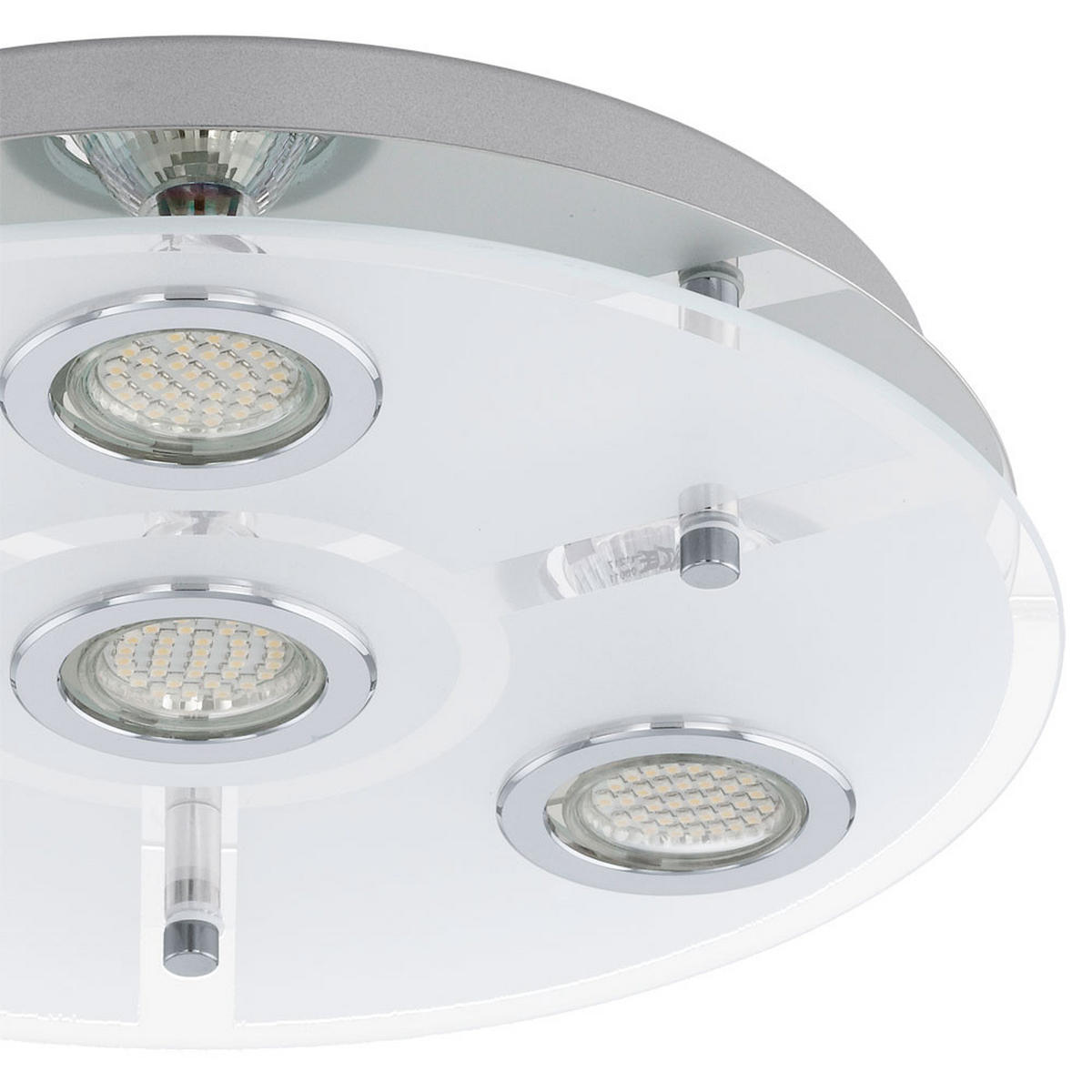 LED DECKENLEUCHTE Cabo Silber - Silberfarben, Glas (35/35/7.5cm)