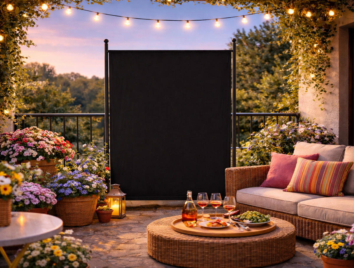 PARAVENT 1-tlg. 150x190 cm Schwarz - Schwarz, Metall (150/190cm) - QUICK STAR