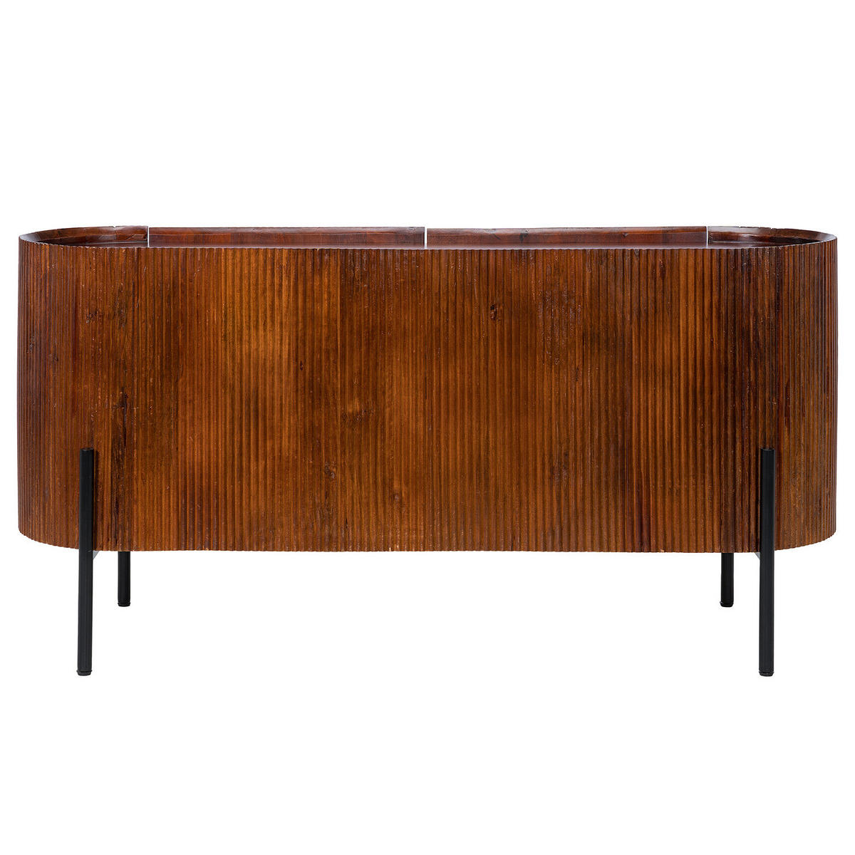 MASSIVES SIDEBOARD - Mango - Schwarz/Braun, Holz/Metall (150/75/45cm) - home24