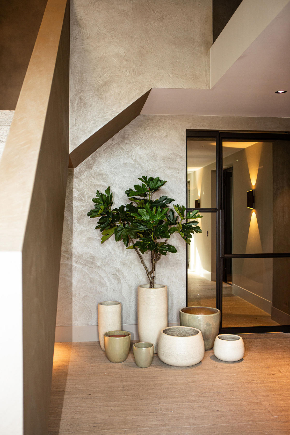 TOPF Dezzel Weiß 30/30/70cm 2er-Set - Weiß, Keramik (70cm) - PTMD Collection