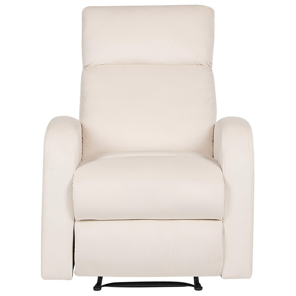 SESSEL Samtstoff creme manuell verstellbar Verdal - Weiß, Textil (76/102/62cm) - Beliani