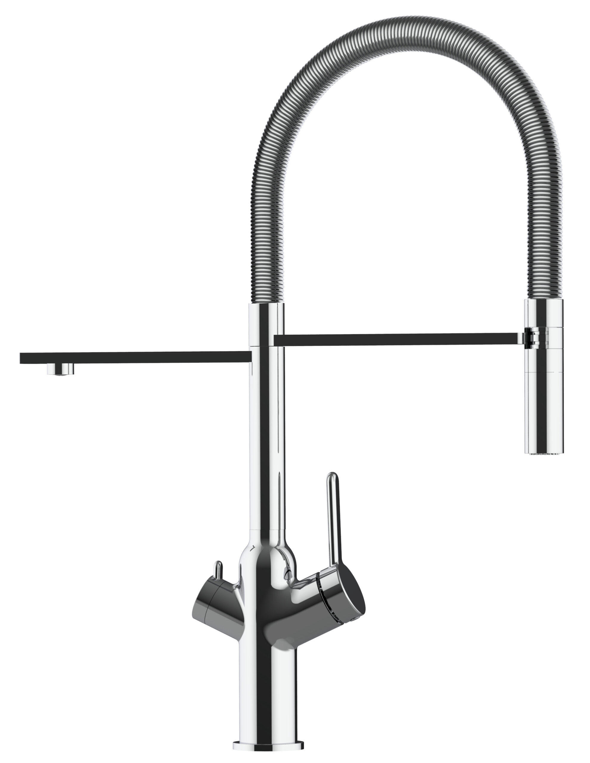 4-WEGE-KÜCHENARMATUR, Verchromt, 2-Strahl-Brause - Chromfarben, Metall (20.61/48/20.61cm) - VIZIO