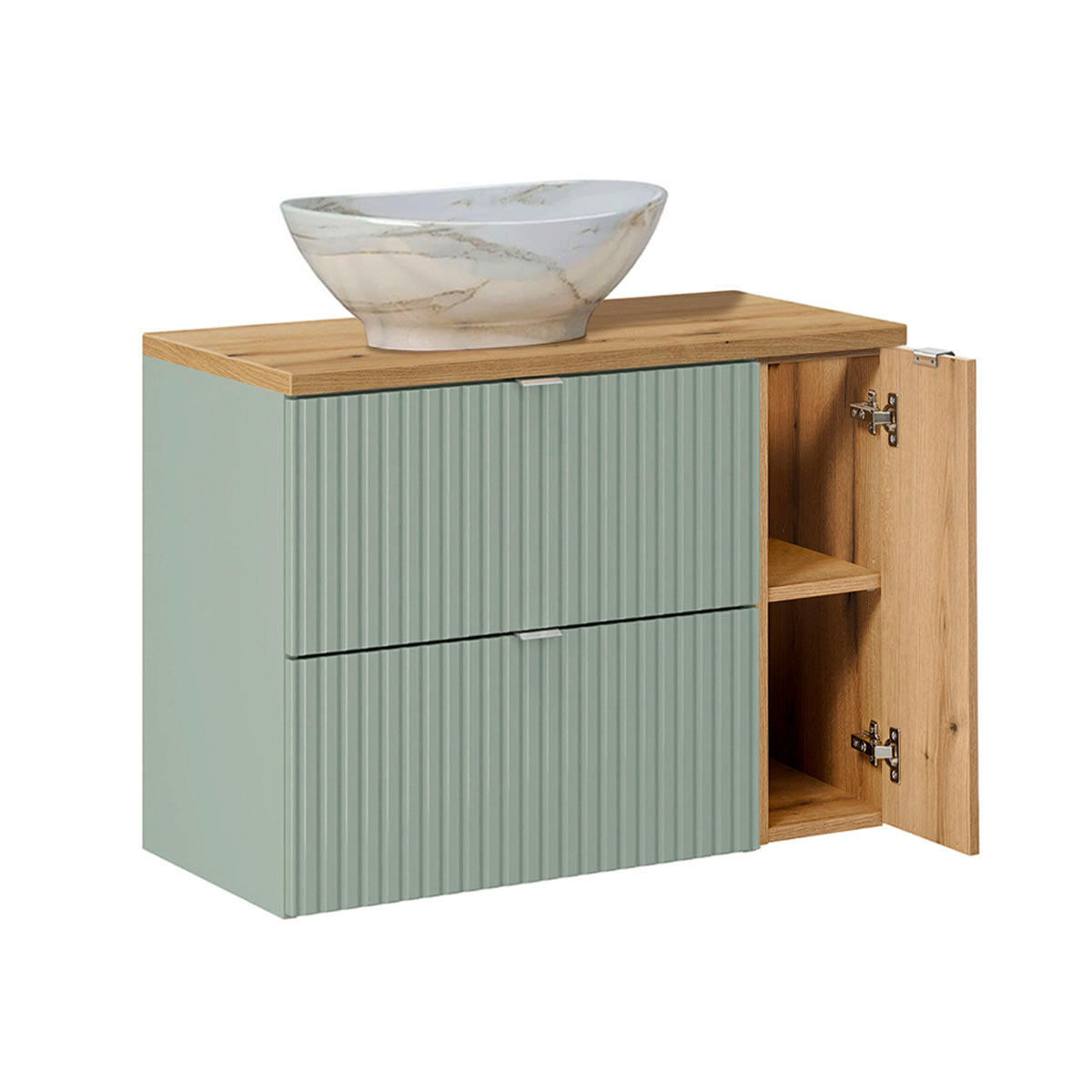 BADMÖBEL 80.4cm Jade 2er-Set Grün - Grün, Holzwerkstoff (80.4/59.5/40cm) - Petits-meubles