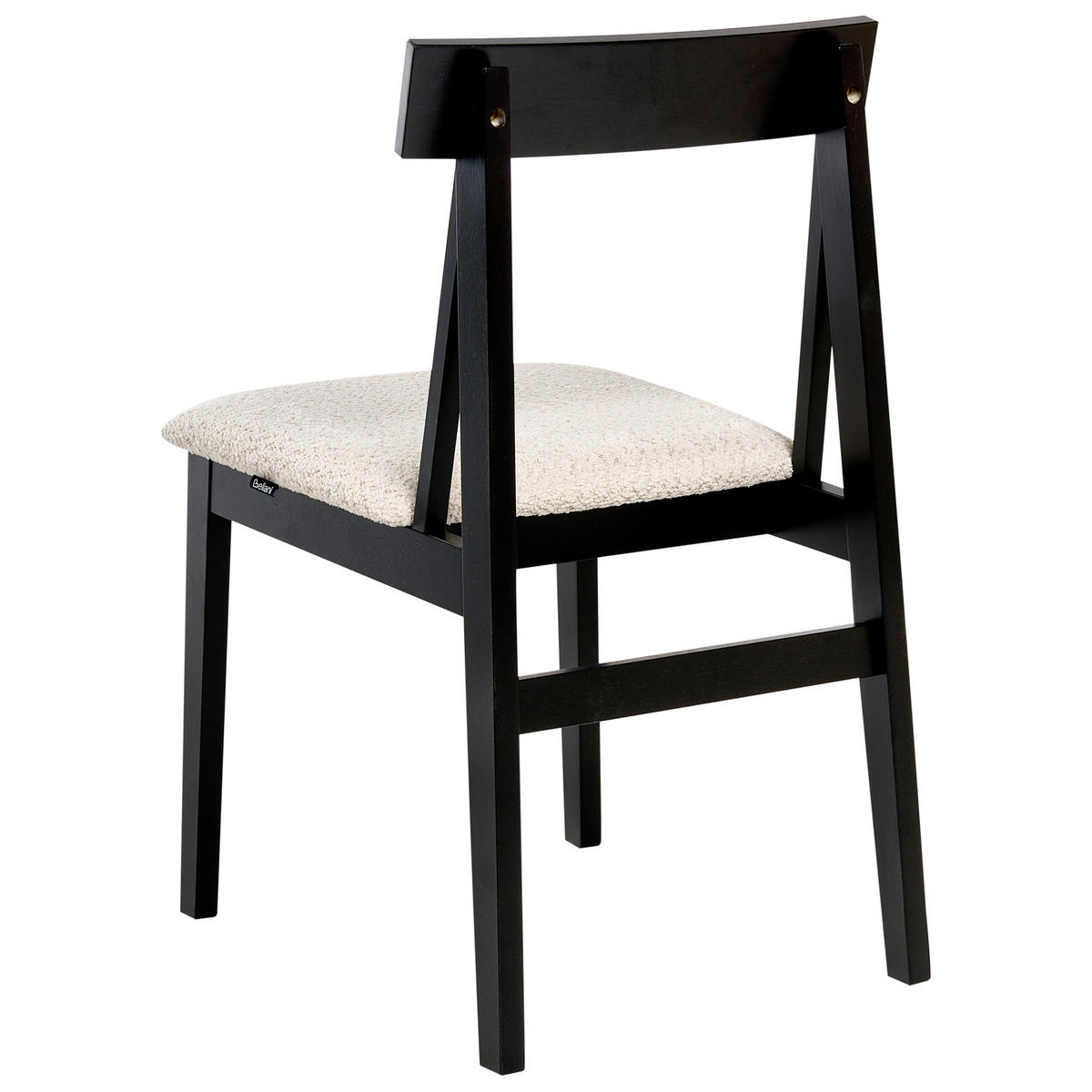 ESSZIMMERSTUHL 2er-Set Holz Schwarz/Beige Isle - Beige, Holz (45/82/55cm) - Beliani