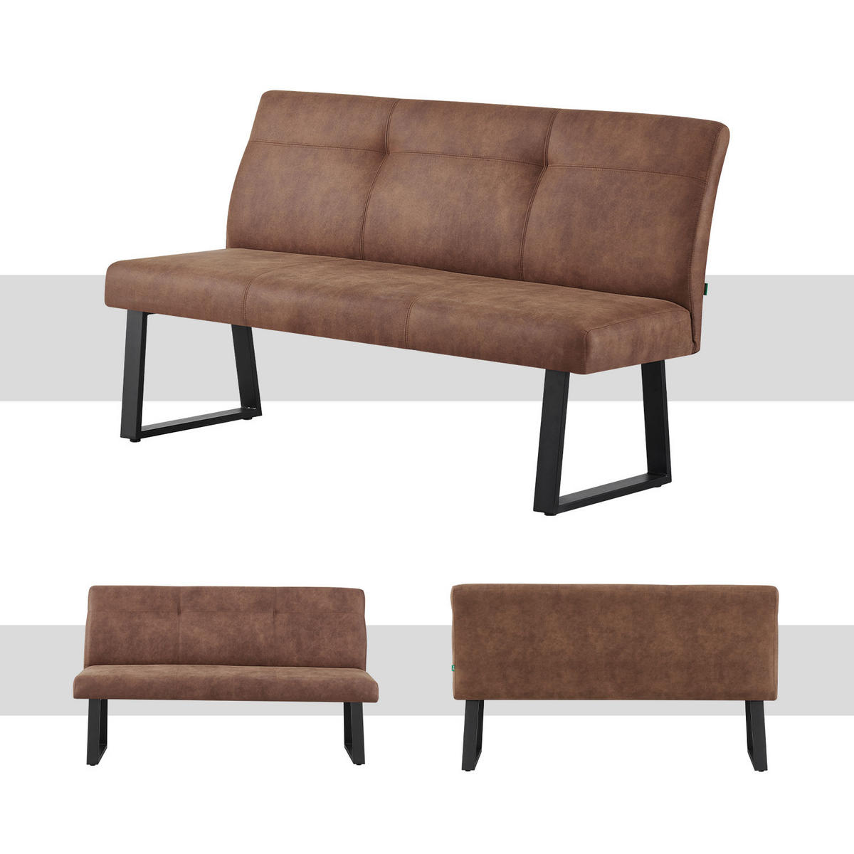 SITZBANK JOY - Braun, Metall (160/89/65cm) - DUBI Möbel