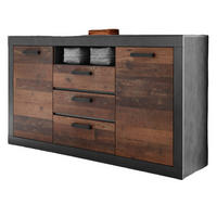 SIDEBOARD Old Used Wood Shabby Design mit grau, Kommode, 153 x 87 cm - Dunkelgrau/Braun, Holzwerkstoff/Kunststoff (153/87/43cm) - Furn.Design