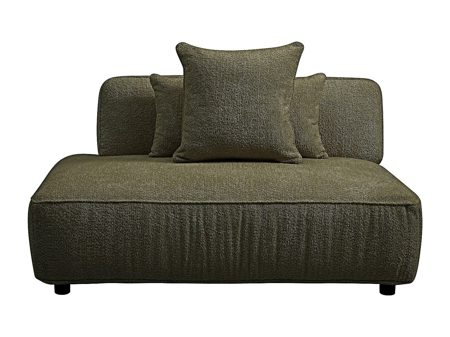 RECAMIERE ohne Schlaffunktion - 1 Person - stoff - khaki Lelaco - Schlammfarben, Textil (145/74/105cm) - Vente-Unique