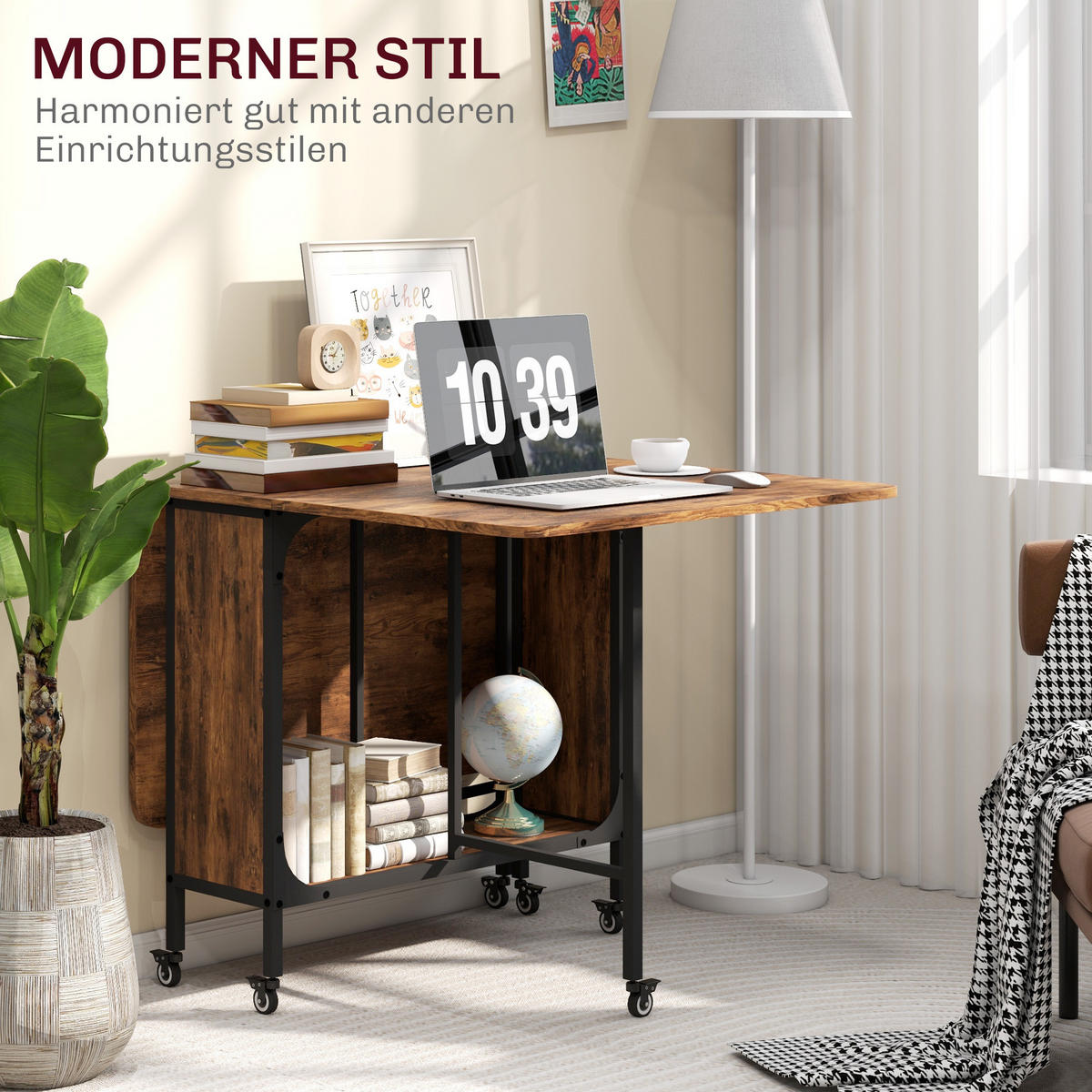 ESSTISCH für 6 Personen 130 x 80 x 74 cm Rustikal-Braun - Braun, Textil (80/130/74cm) - HOMCOM