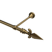 GARDINENSTANGE Primus Matteo 600 cm (geteilt in 3 x 200 cm), 1-läufig (ohne Ringe), 16 mm Ø Messing Antik - Messingfarben/Bronzefarben, Metall (600cm) - INTERDECO