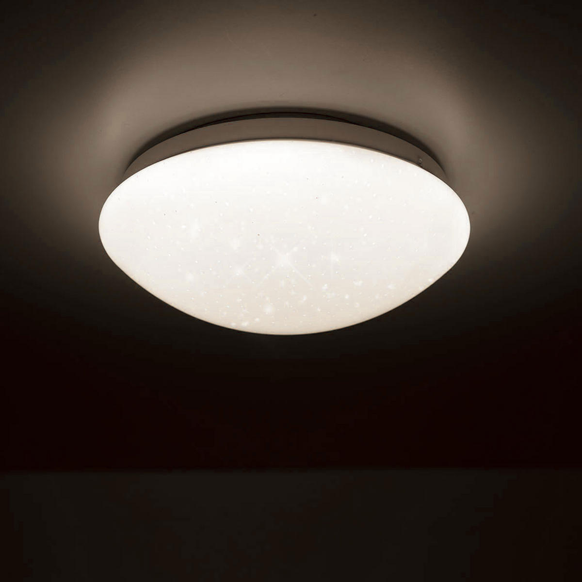 LED DECKENLEUCHTE Weiß Sternen-Effekt - Weiß, Metall (26/9.2/9.2cm)