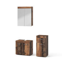 SADA KOUPELNOVÉHO NÁBYTKU Luna Oldstyle 3 díly - hnědá, kompozitní dřevo (60/56/34cm) - Vicco