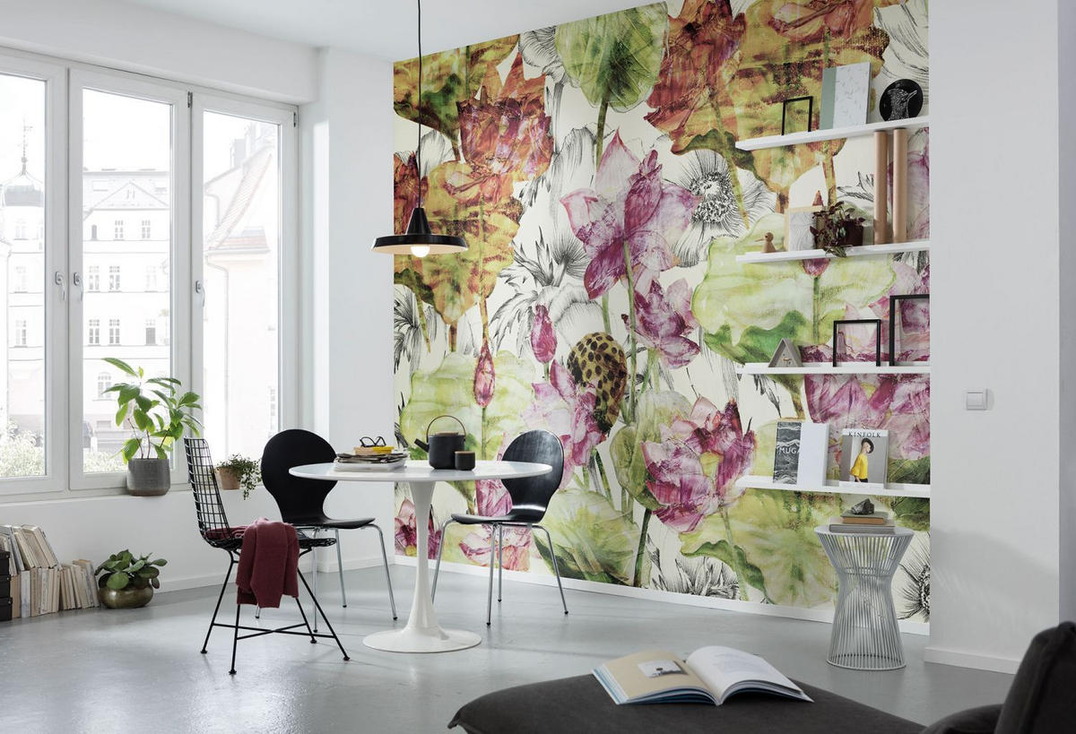 FOTOTAPETE Lotus 368 x 248 cm - Pink, Papier (368/248cm) - Sanders & Sanders