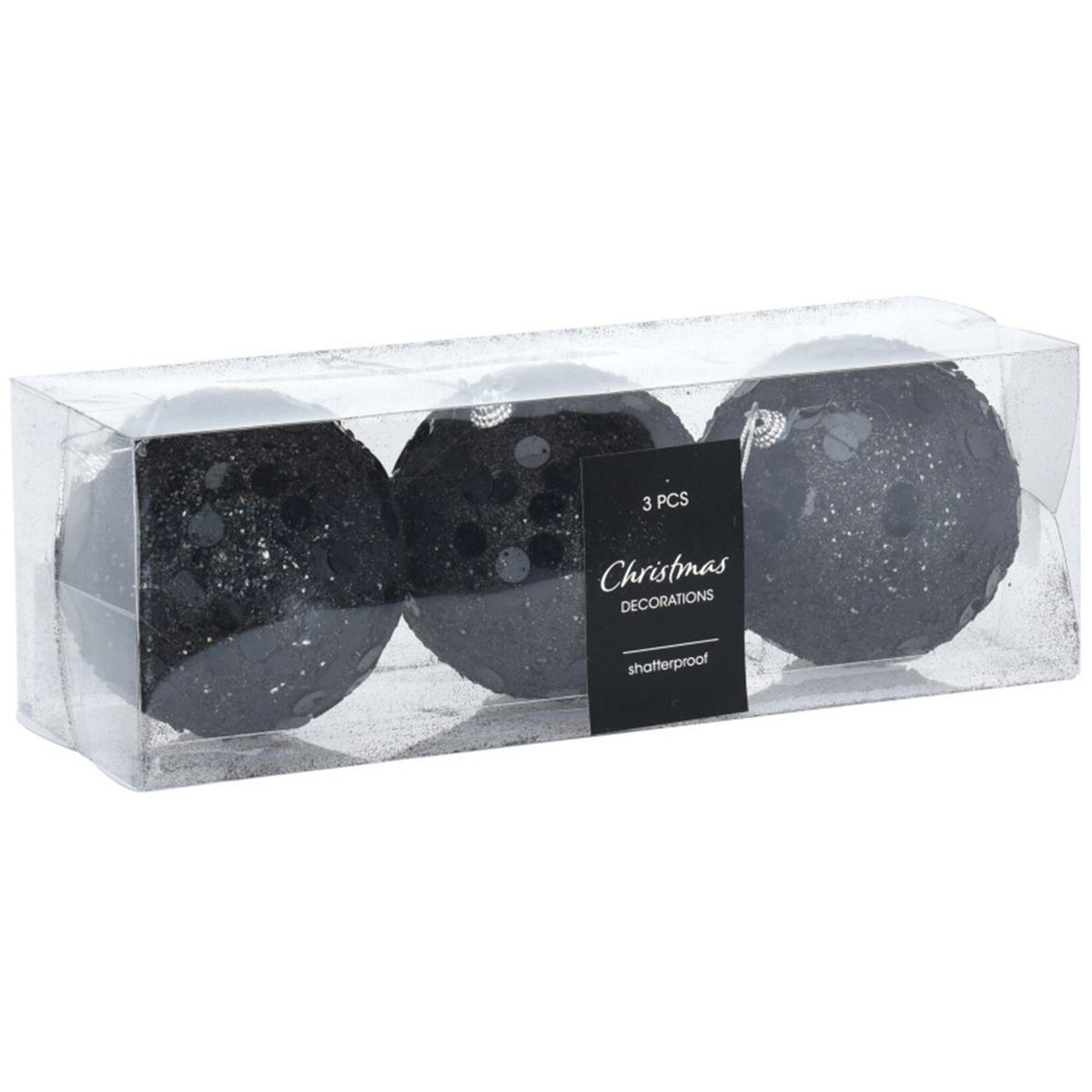 CHRISTBAUMKUGEL Santa Lila Schwarz 10/10/10 cm Kunstoff - Schwarz, Kunststoff (10/10/10cm) - Mondex