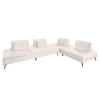 ECKSOFA WIOLO Cremeweiß Velvet - Silberfarben/Creme, Textil/Metall (350/240cm) - KAWOLA