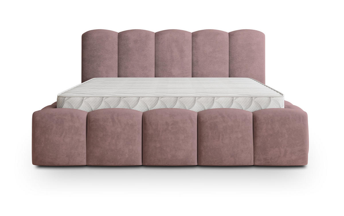 POLSTERBETT FALINA K 120x200 cm mit Bettkästen - Rosa - Rosa, Holz/Textil - MASSENO