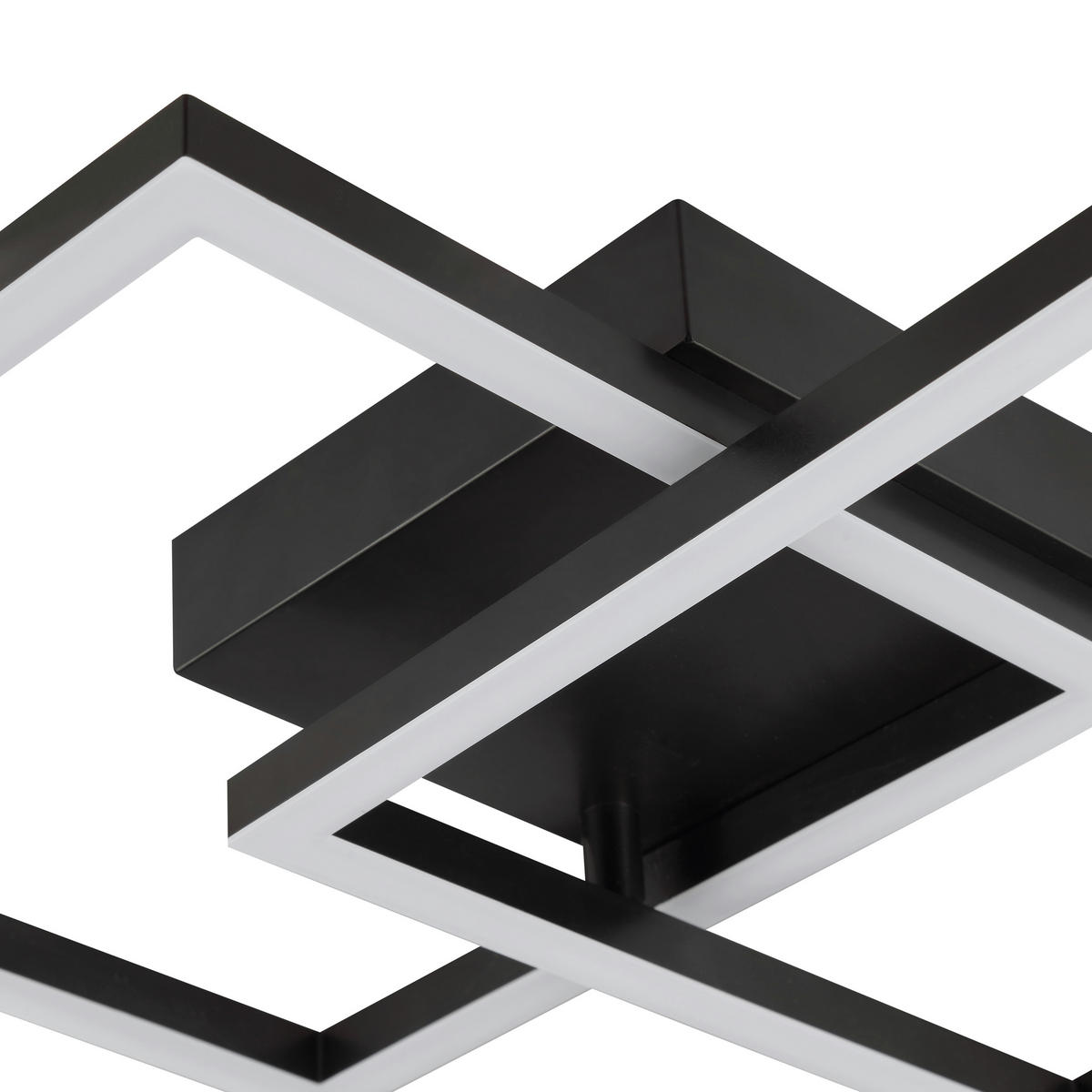 LED DECKENLEUCHTE Kaleo Schwarz 40,5/40,5/8 cm - Schwarz, Metall (40.5/40.5/8cm) - Brilliant