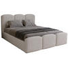 POLSTERBETT mit Bettkasten 140x200 Capri, Boucle, Hellgrau - Hellgrau, Holz/Textil (140/200cm) - Emporius